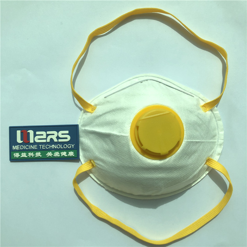 Anti dust non woven melt-blown n95 cup mask with valve