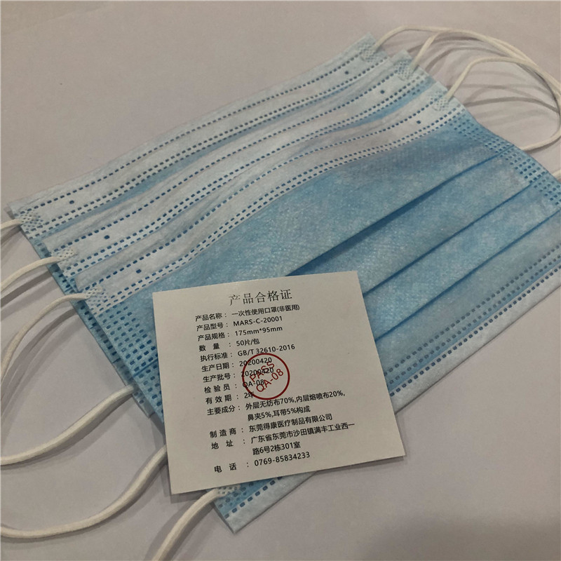 Wholesale Disposable Dust Safety Protective 3 Ply Face Mask in Stock